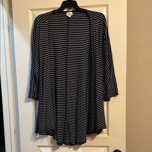 Black and White Striped Women's Top